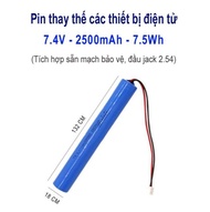 PIN SẠC 18650 7.4V 2500mAh JACK 2.54 (CÓ MẠCH BẢO VỆ) THÍCH HỢP CHO LOA BLUETOOTH ĐÈN LED MẶT TRỜI M