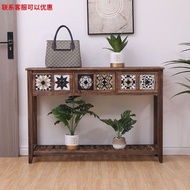 [48H Shipping] American-Style Solid Wood Flower Stand Simple Balcony Rack Flower Stand Hallway Aisle