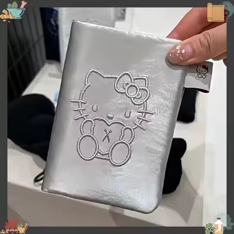 hello kiity cute storage bag document bag passport holder anime change multi-functional card holder 