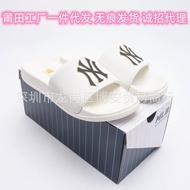 《323》โรงงาน Putian ฤดูร้อนใหม่บริสุทธิ์ดั้งเดิม MLB แยงกี้ NY ลายปัก LA รองเท้าแตะคู่ชายหญิง
