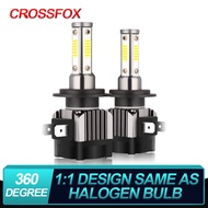 CROSSFOX 4 Sides Car Light H7 H8 H9 H11 LED H4 9005 HB3 LED 9006 HB4 12V 24V 6000K 4 Side Chips Headlight Bulb Auto Fog Lamp