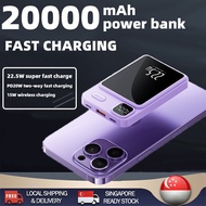 Magnetic PowerBank 20000mAh Battery Portable Wireless Mini Power Bank Quick Charge PD20W 22.5W 2in1