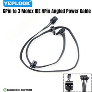For Corsair RM-x PSU, 3 Molex 4Pin Right Angle PATA IDE Power Cable for Corsair RM1000x, RM850x, RM7