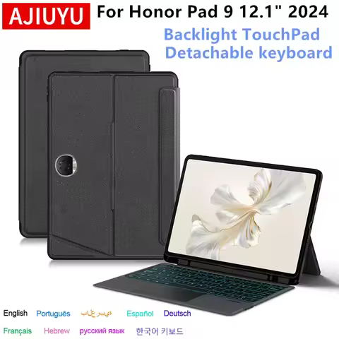 AJIUYU Backlight Magic Keyboard for Huawei Honor Pad 9 HEY2-W09 HEY2-W19 12.1" 2024 Honor Pad9 Table