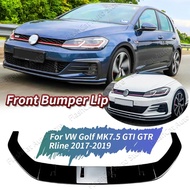 For VW Golf 7.5 MK7.5 GTI GTR R Rline 2016-2019 Front Bumper Splitter Lip Spoiler Diffuser Guard Bo