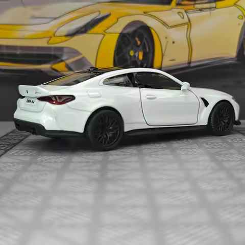 1:36 simulation BMW M4 CSL alloy supercar model, doors can be opened suitable for collection and can