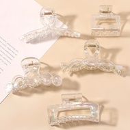 Acrylic Hair Clip Women Korean Style Hair Claw Clip Back Head Hairpin French Retro Transparent Hair