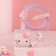 Protective Case For IPhone 20W Charger, Charger & Data Cable Protective Case, Cute Cartoon Hello Kit