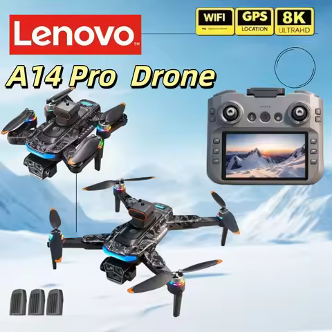 Lenovo A14 Pro Max GPS Brushless 8K Three Camera Obstacle Avoidance Foldable Quadcopter RC with scre
