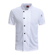 360°Breathable Restaurant Outfit Kitchen Work Shirt Mens and Womens Short Sleeved Chef Jacket Food S