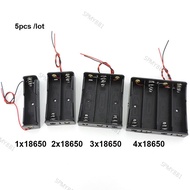 5pcs 1/2/3/4 Slot port 18650 Battery Storage Box Case DIY  Way Batteries 3.7v Clip Holder Black Plastic Container Wire Lead 2Pin  MY8B1