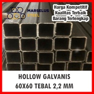 Besi hollow Galvanis 60x60 tebal 2,2mm - 6 meter