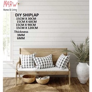DIY Shiplap Board Wall MDF Kayu Wainscoting Hiasan Dinding Ruang Tamu Kayu dinding hiasan Murah DIY 