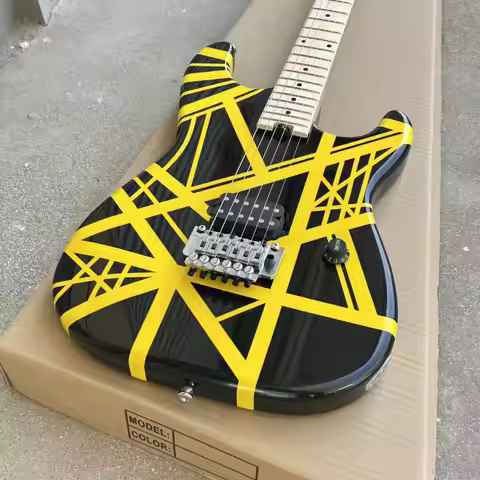 Custom evh electric guitar Black andyellow Electric Guitar Free Shipping