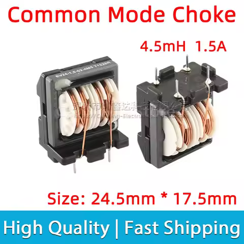 5pcs EV24-1.5-02-4M5 Common Mode Inductor Coil Inductance 4.5mH 1.5A Switching Power Supply Signal L