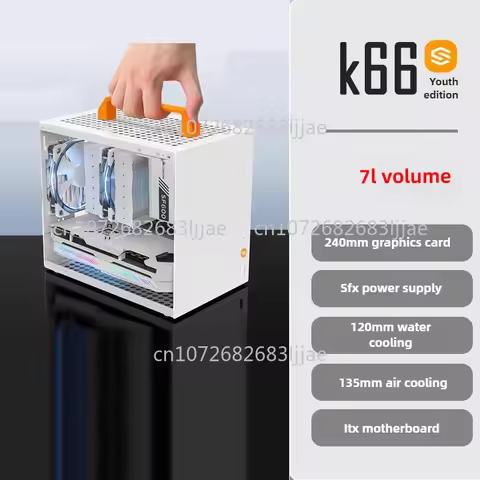 K66 Youth Edition ITX Small Case Portable Desktop Computer Host Case for Esports Compact PC Build