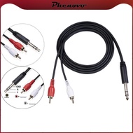 [Phenovo] 6.35 mm to 2RCA Cable Splitter Cable Interconnect 35 mm for Gold- DJ Stereo Cable