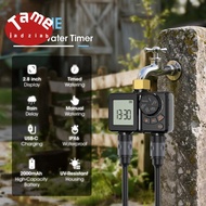 Programmable 2 Outlet for Garden Water Timer Rechargeable Sprinkler Timer Brass Inlet Irrigation Wat
