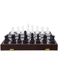 2 in 1 Luxury Checkers and Magnetic Chess Folding Wooden Acrylic Chess 34 Pieces Chessboard Decoration Gifts Solid Wood Gift