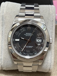 Rolex 勞力士 Datejust II 41毫米 116300 黑灰面 鏤銀 羅馬字 並未Wimbledon
