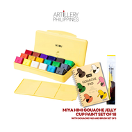 MIYA Himi Gouache Jelly Cup Paint Set Of 18 With Brushes + Gouache Pad