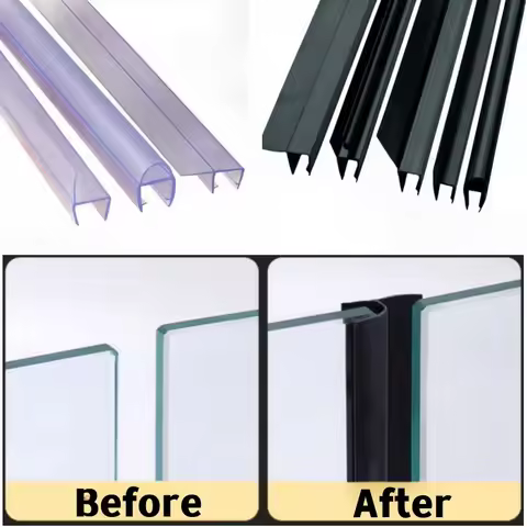 Glue-free Bath Shower Screen Door Seal Strip 4 to 12mm Rubber Glass Door Weatherstrip Portable Windo