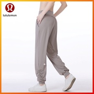 Lululemon Casual Yoga Pants Side Pockets Hem Pleats Loose Breathable Running Pants MM177
