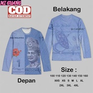 RM100 Banknote Long Sleeve Tee | Exclusive Print for Merdeka & Community Activities