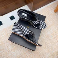 ALAIA Autumn Winter Ladies Check Wedge Shoes