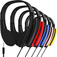 Maeline Stereo Headset with Microphone, 5 Pack On-Ear Headphones with Boom Mic for Library, Classroo