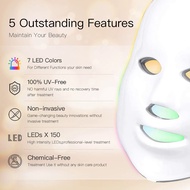 Rechargeable Facial LED Mask 7 Colors LED Photon Therapy Beauty Mask Skin Rejuvenation Home Face Lifting Whitening Beaut