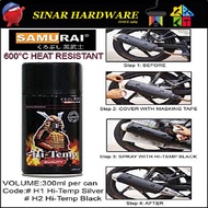 SINAR SAMURAI HI-TEMP SILVER & BLACK  (H1 /H2 Spray Exhaust ) 300ml