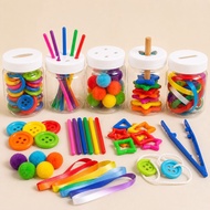 5-in-1 Montessori Busy Jar for Children, Sensory Educational Toys for Children, Smooth Motor Skills,