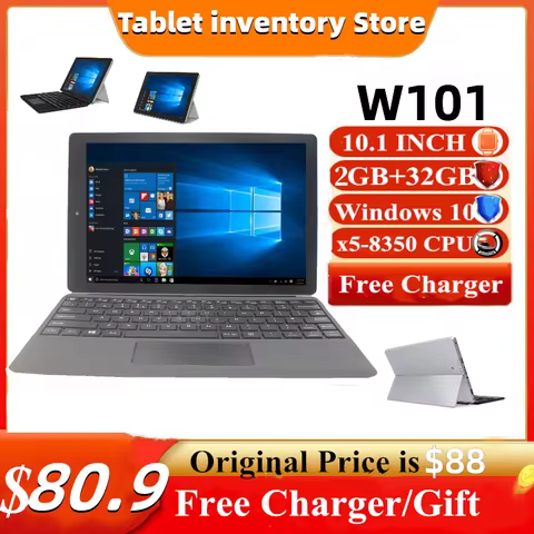 Windows 10 Tablet PC Flash Sales 10.1 INCH 2GBRAM +32GB ROM W101 Z8350 CPU with Pin Docking Keyboard