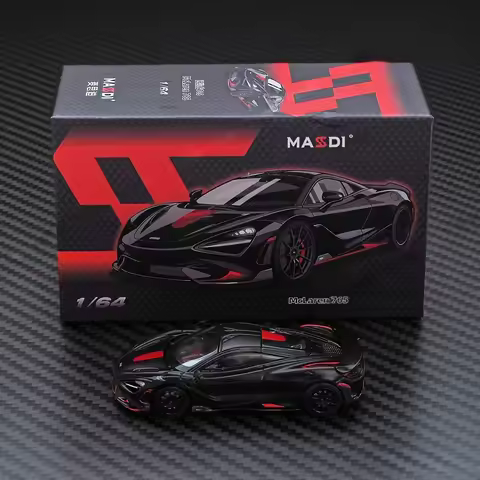 McLaren 765LT "Black Samurai" – 1:64 Scale Die-Cast Supercar Model in Premium Alloy, Exquisitely Det