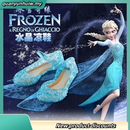 Kasut Frozen Kanak Perempuan Princess Elsa Shoes Frozen Sandals Cinderella Crystal Shoes for Kids Hi