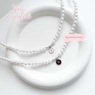 Plain Pearl Necklace REQUEST LETTER/ Pearl Necklace Initial/ Pearl Necklace Elegant Aesthetic Pearl 