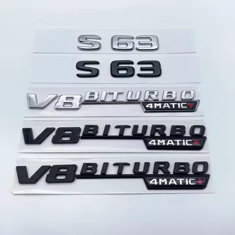 3D Letters S63 S65 V12 Biturbo V8Biturbo 4matic+ ABS Emblem for Mercedes Benz W222 W223 Car Fender T
