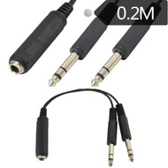 6.35mm One Point Two Audio Cable 6.5 Female to Dual 6.5 Male Large Three Core to Large Two Core Fema