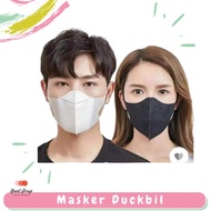 HITAM Korean Duckbill Mask 3ply Disposable Face Mask Disposable 50pcs Black (With Stripes)