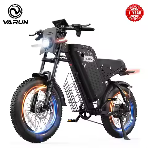 Varun X-Plorer Rapto Adult Electric Bike, 1000W Peak Power, 48V 20.8Ah, 20"x4 Fat Tire, 28MPH, E-bik