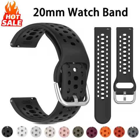 20mm Silicone Watch Band for Amazfit GTS 4/Bip 3 Pro Sports Correa Bracelet Amazfit Active 2/3 Premi