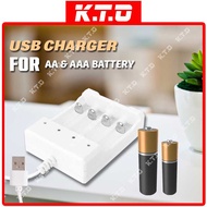 RECHARGEABLE USB CHARGER BATTERY 4 SLOT 1.2V AA AAA BATTERIES / PENGECAS BATERI