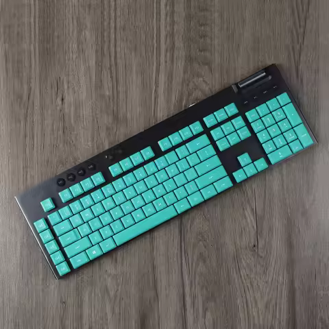 Solid Cyan Blue Red Black PBT Material Keycaps Compatible with Logitech G813 G815 G913 G915 G913 TKL
