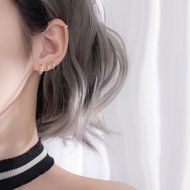 Fo3z 100% S999 Silver 1 Pair Double Ring Earrings Circle Helix Piercing Hinged Subang Anting