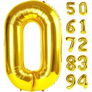 Number Balloon 40 Inch, 0 Number Balloons, 10 20 30 40 50 Numbers Balloon Birthday Decorations,  Par