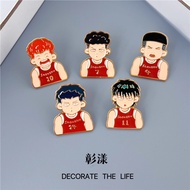 Slam Dunk Brooch Cartoon Metal Badge Pin Sakuragi Rukawa Mitsui Basketball Bag Accessory for Boys Tr