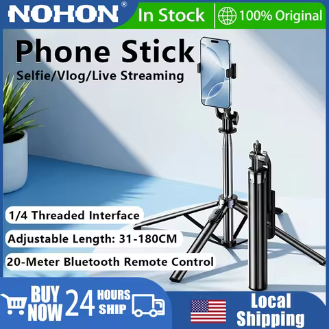 Mobile Phone Holder 31-180CM Adjustable Telescopic for iPhone 17 16 Samsung Huawei Xiaomi Live Strea