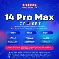 14 Used ZP SET 14PM 128GB / 256Gb / 512GB second Device TA | VC | XA | ZD | CH | ZA bukan LL