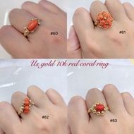 GOLD QUEEN US 10K GOLD HANDMADE RED CORAL RING